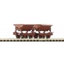 2 piece set: Side tipping wagons, HOe, Roco 34498
