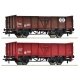 2 piece set: Open goods wagons, SBB, HO, Roco 77034