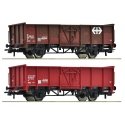 2 piece set: Open goods wagons, SBB, HO, Roco 77034