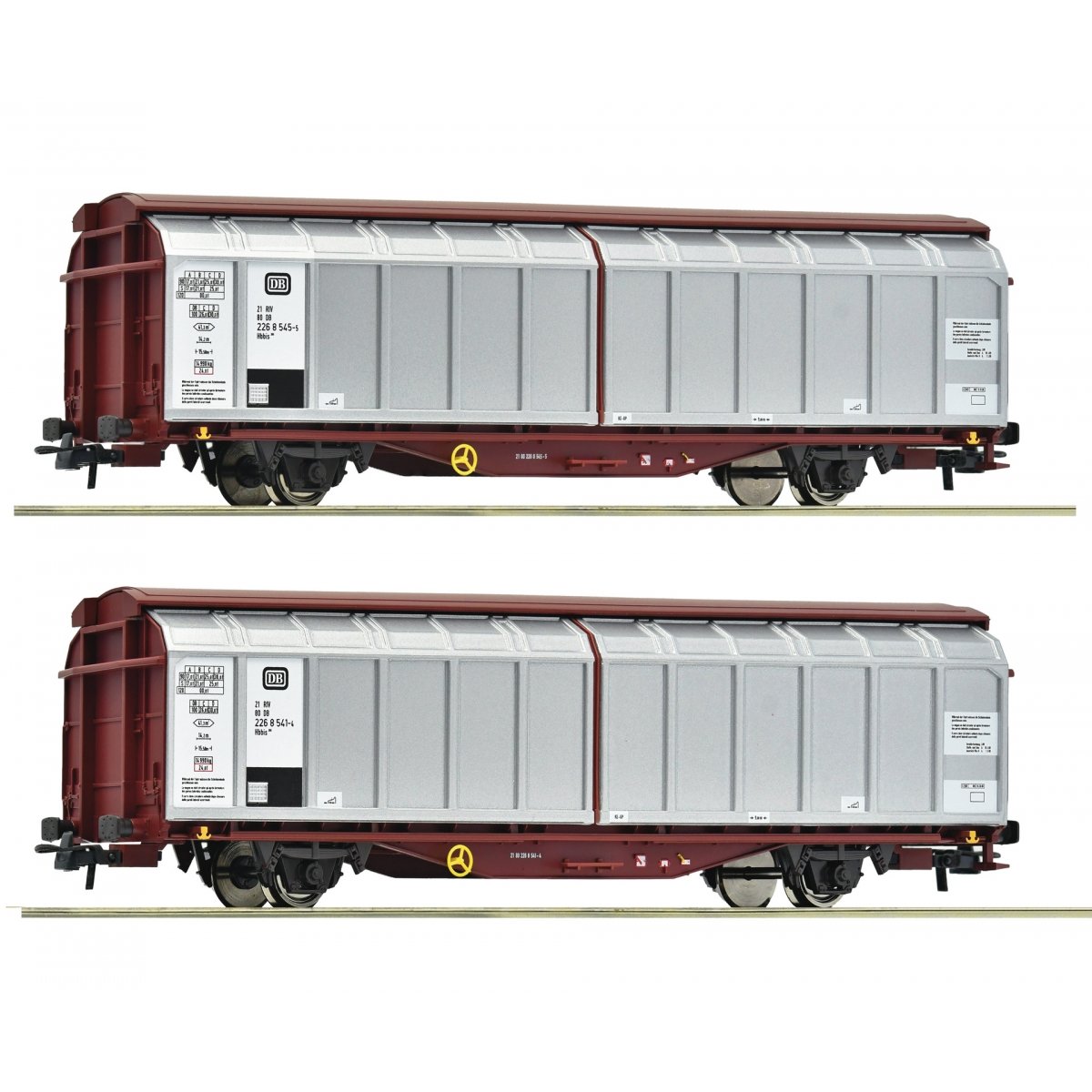 2-piece set: Sliding wall wagons, DB, HO, Roco 6600111