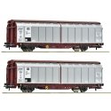 2-piece set: Sliding wall wagons, DB, HO, Roco 6600111