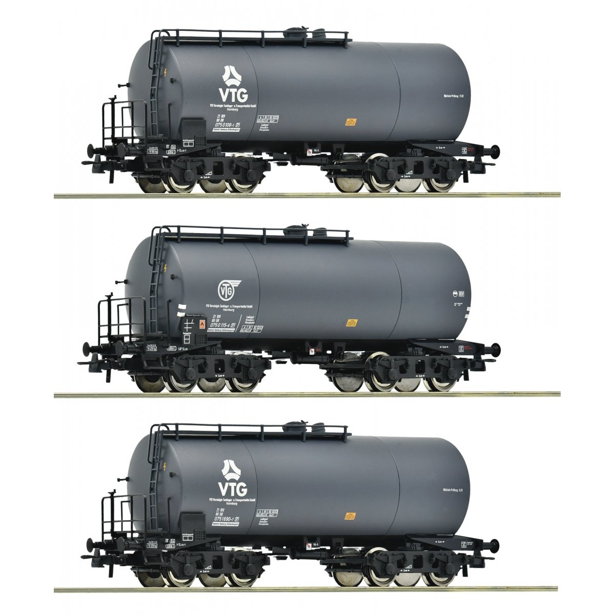 3 piece set: Tank wagons, VTG/DB, HO, Roco 6600162
