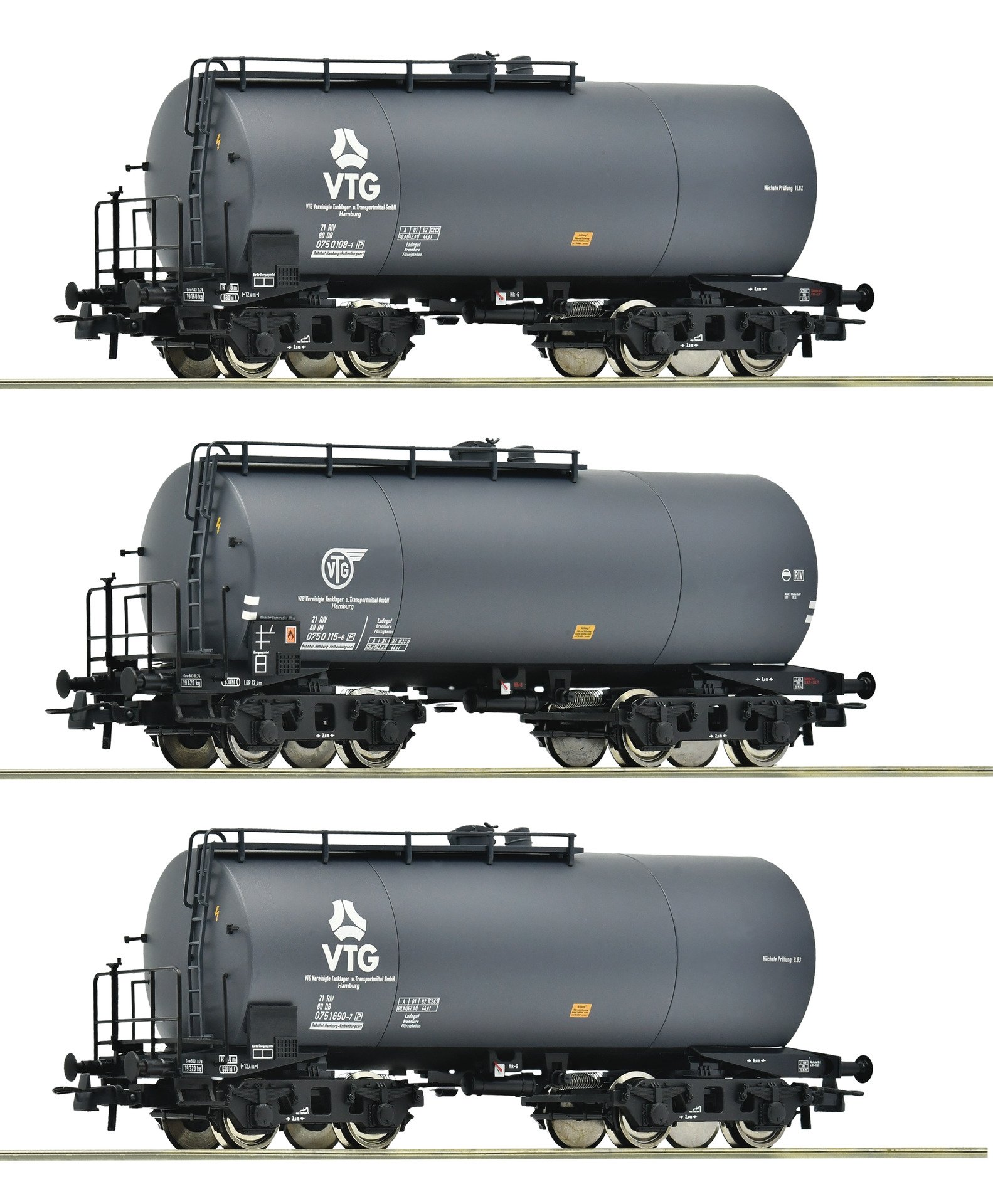 3 piece set: Tank wagons, VTG/DB, HO, Roco 6600162