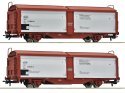 2 piece set: Sliding roof/sliding wall wagons, SJ, HO, Roco 6600257