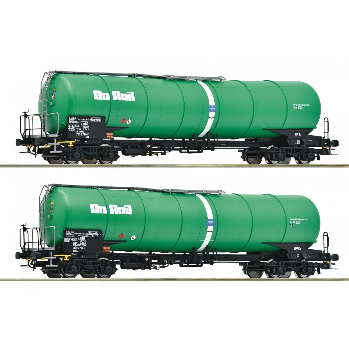 2 piece set: Tank wagons, OnRail, HO, Roco 6600147