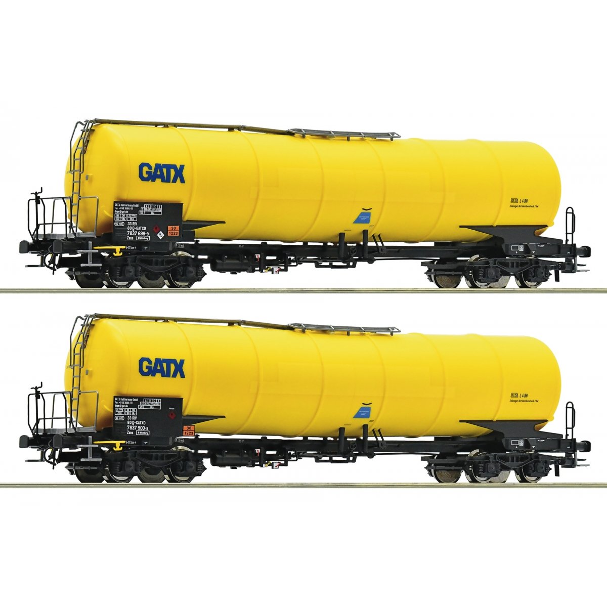 2 piece set: Tank wagons, GATX, HO, Roco 76025