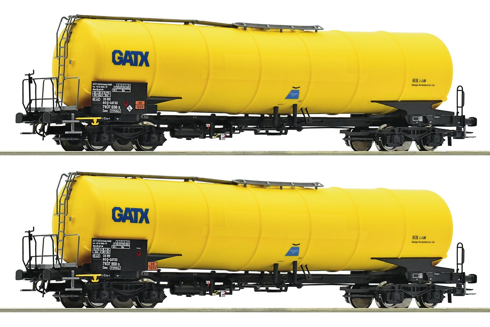 2 piece set: Tank wagons, GATX, HO, Roco 76025
