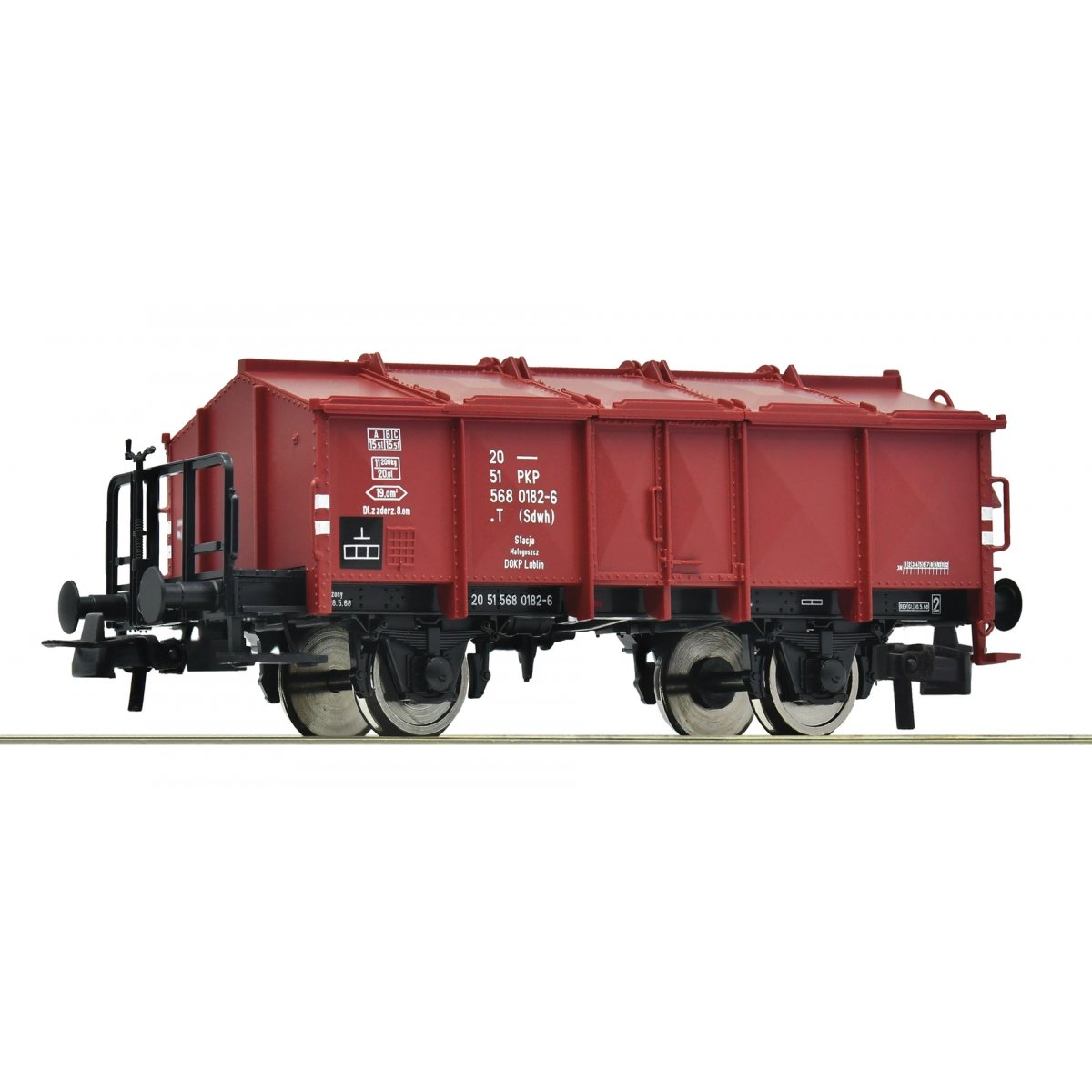 Hinged lid wagon, PKP, HO, Roco 6600175