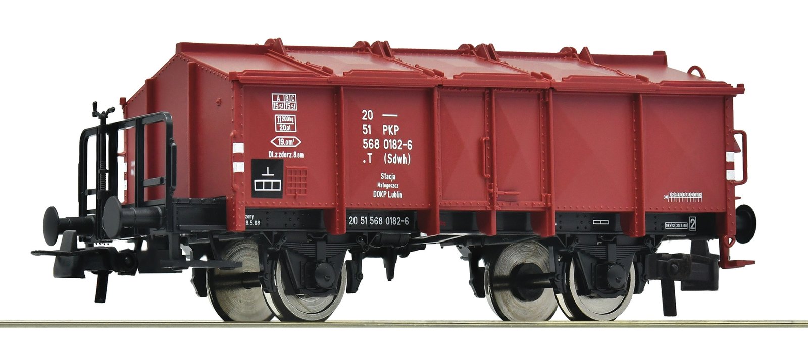 Hinged lid wagon, PKP, HO, Roco 6600175