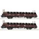 2-piece set: Swivel-type stake wagons, ÖBB, HO, Roco 6600120