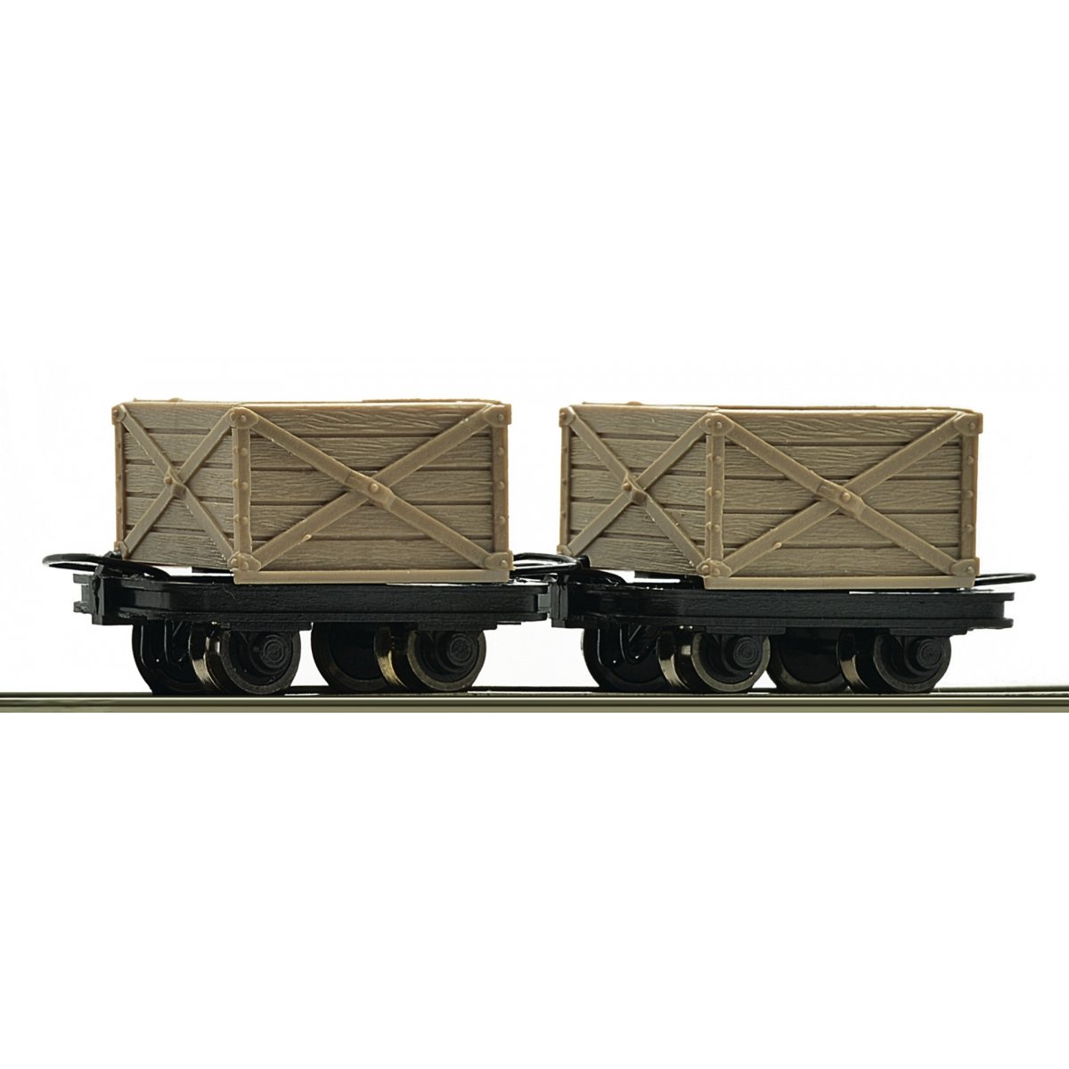 2 piece set: crate wagons, HOe, Roco 34603