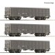 3 piece set: Open goods wagons, SNCF, HO, Roco 6600203
