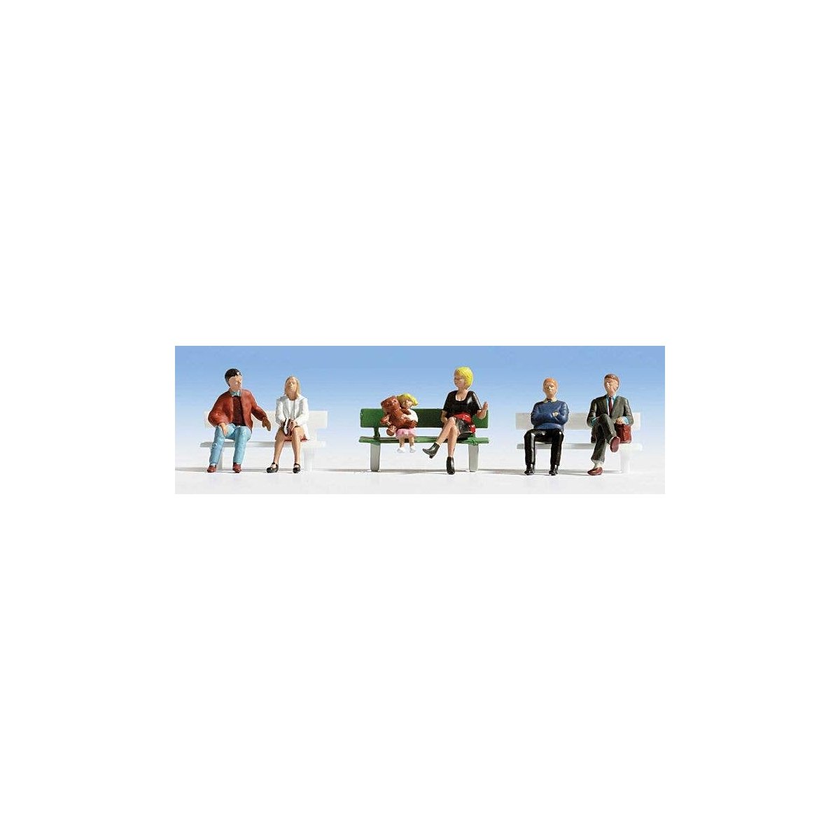 Seated People pkg(6) -- Set 1, HO, Walthers SceneMaster 6057