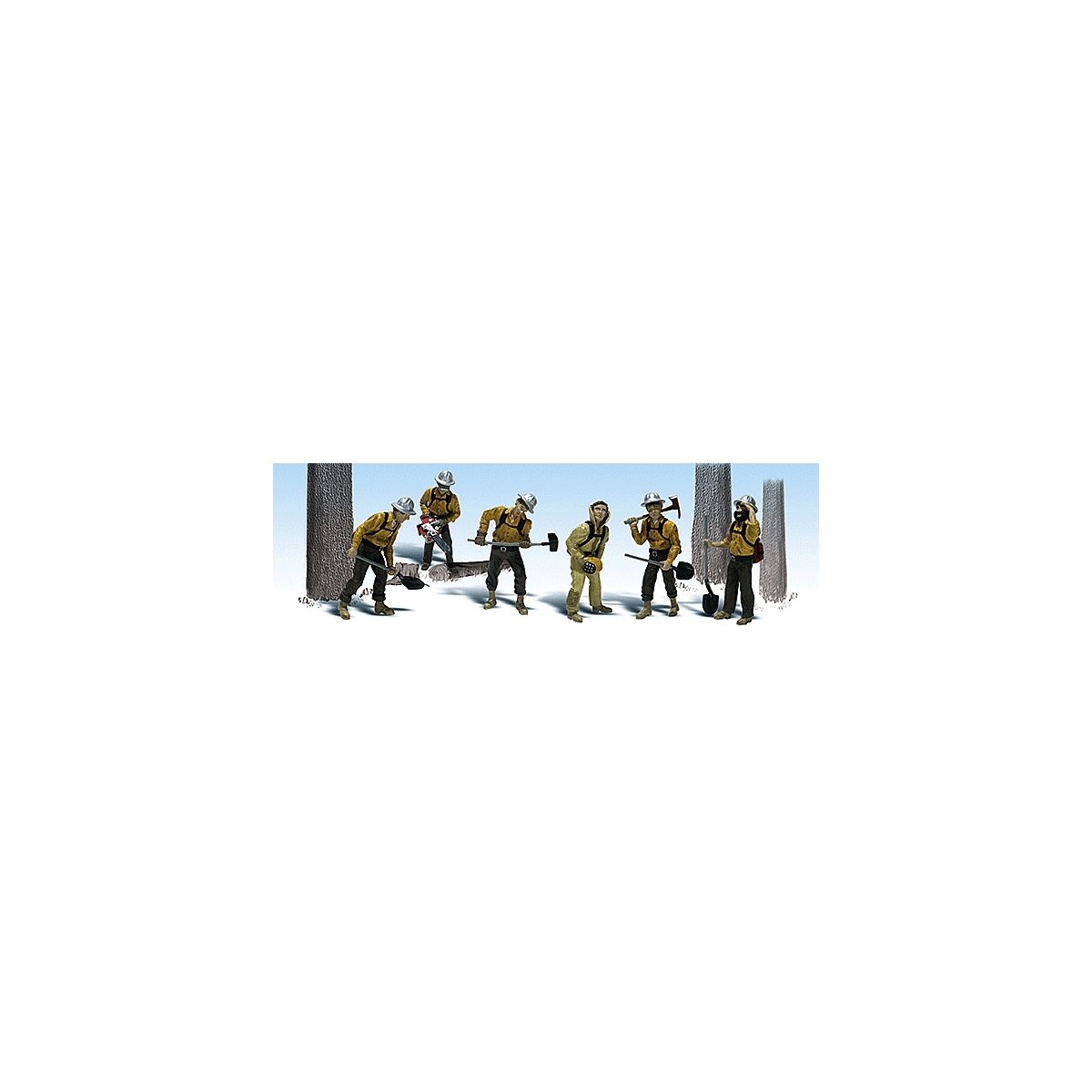 Scenic Accents(R) Working Figures -- Smoke Jumpers (Firefighters) pkg(6), HO, Woodland Scenics 1919