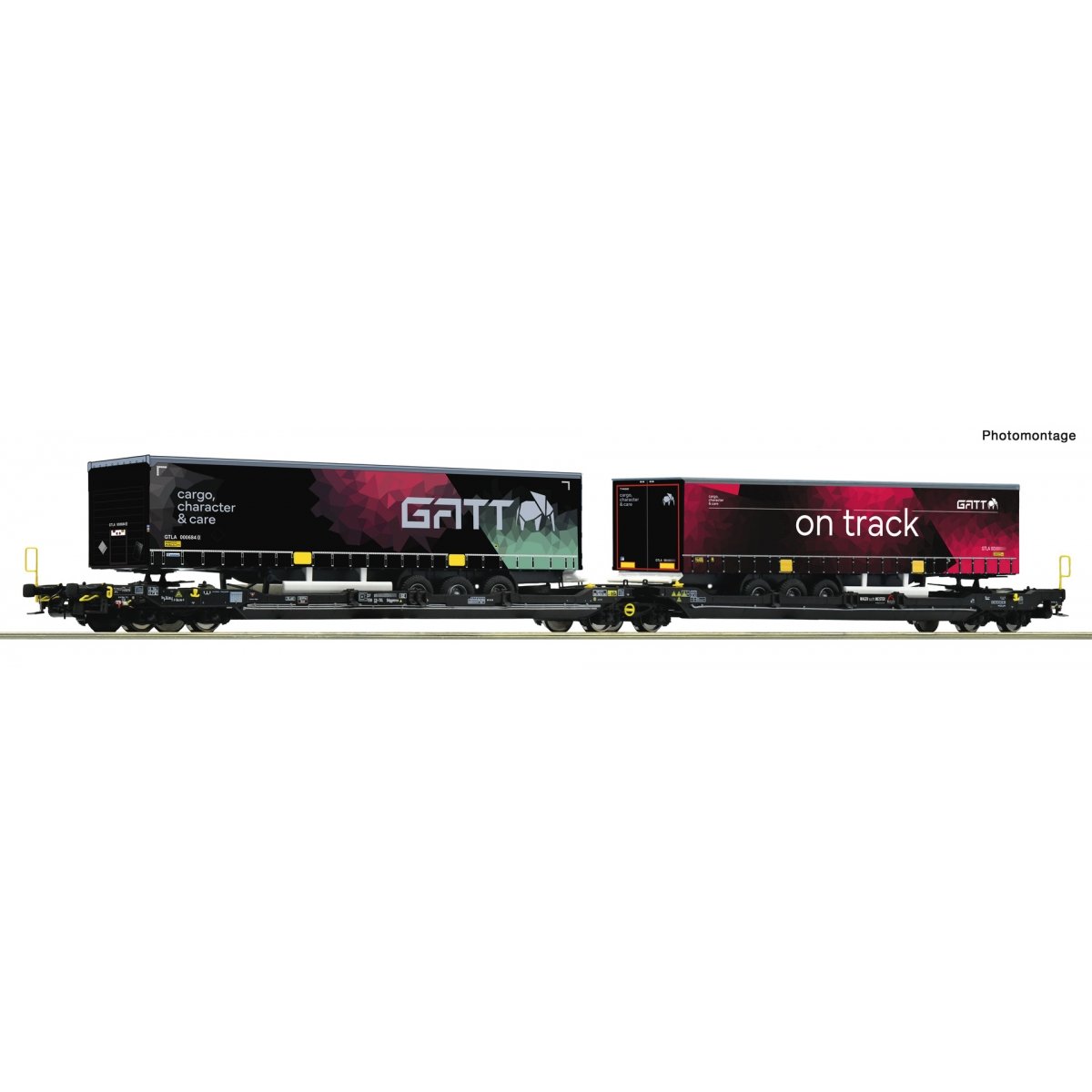 Articulated double-pocket wagon T3000e, TX Logistik, HO, Roco 6600170