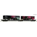 Articulated double-pocket wagon T3000e, TX Logistik, HO, Roco 6600170