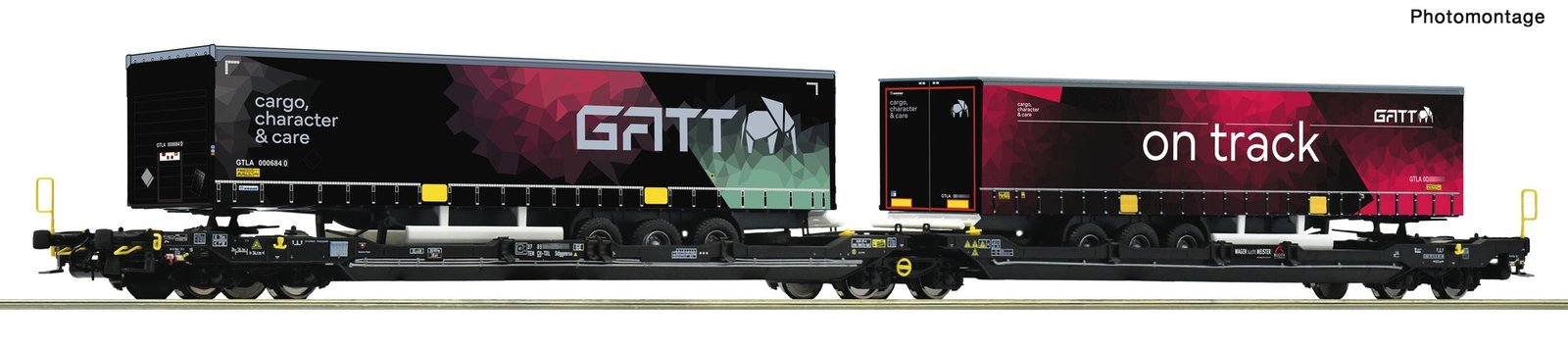 Articulated double-pocket wagon T3000e, TX Logistik, HO, Roco 6600170