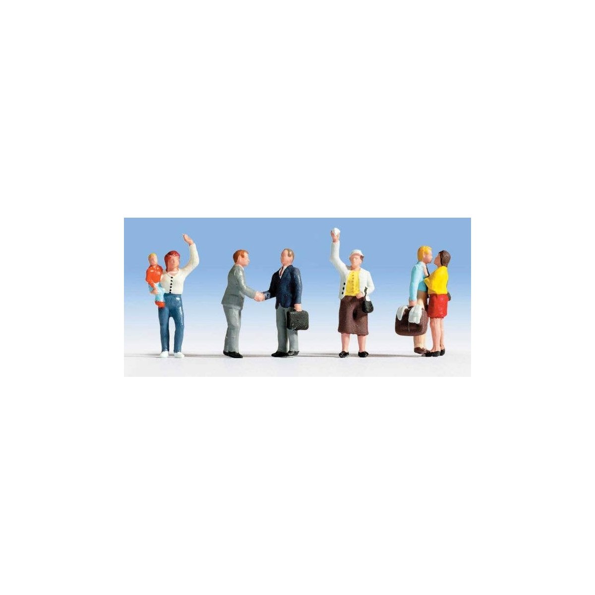 Travelers Saying Farewell pkg(6), HO, Walthers SceneMaster 6054