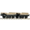 2 piece set: Flatbed wagons, HOe, Roco 34607