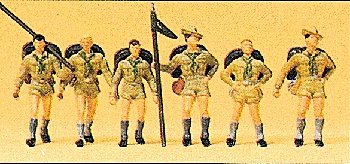 Recreation & Sports -- Boy Scouts pkg(6), HO, Preiser Kg 10260