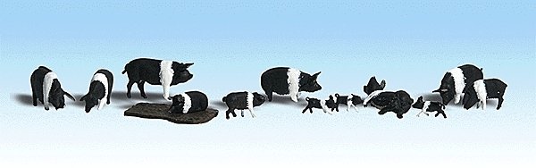 Hampshire Pigs - Scenic Accents(R) -- pkg(12), HO, Woodland Scenics 1864