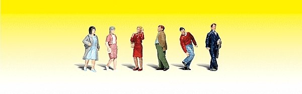 Scenic Accents - Pedestrian -- People Walking, pkg(5), N, Woodland Scenics 2210