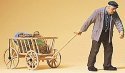Pedestrians -- Man Pulling Hand Cart, G, Preiser Kg 45109