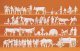 Working People -- Unpainted Country Figures (52 People & 50 Animals), HO, Preiser Kg 16354