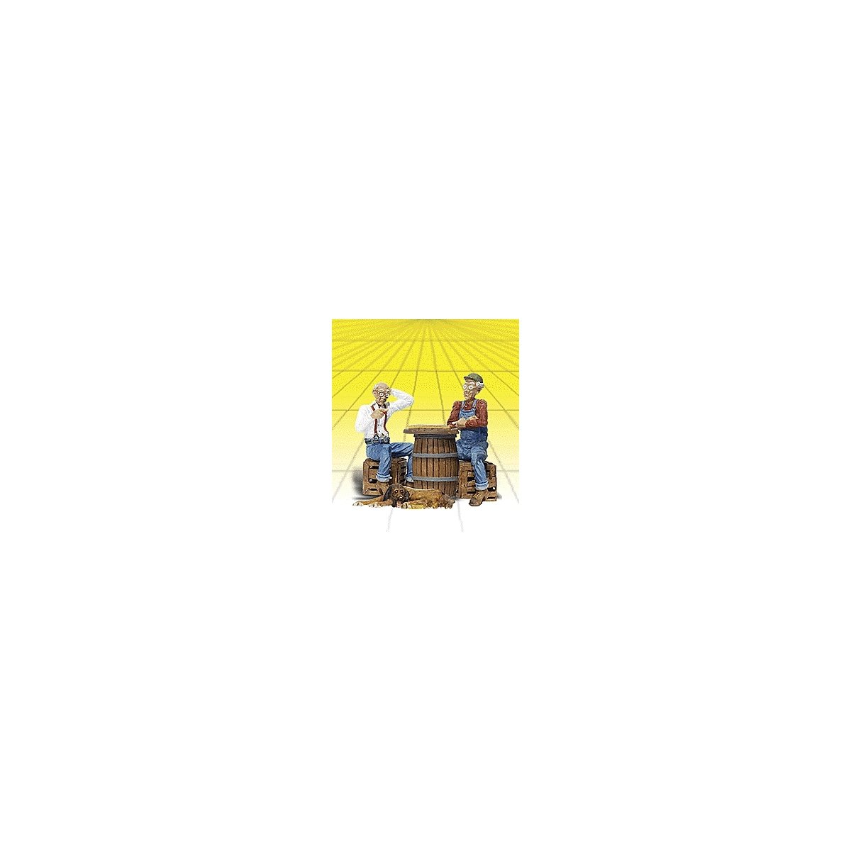 Scenic Accents(R) Figures -- Checker Players & Dog, G, Woodland Scenics 2522
