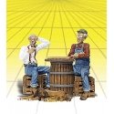 Scenic Accents(R) Figures -- Checker Players & Dog, G, Woodland Scenics 2522