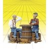 Scenic Accents(R) Figures -- Checker Players & Dog, G, Woodland Scenics 2522