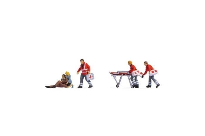 Emergency Workers -- Firemen (orange), HO, Noch Gmbh & Co 15080