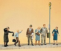 Pedestrians -- Waiting for Bus pkg(6), HO, Preiser Kg 10414