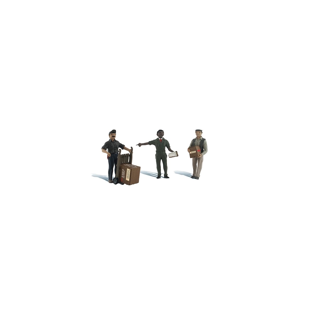 Scenic Accents(R) Figures -- Dock Crew - 2 Crew Members & 1 Crew Chief, G, Woodland Scenics 2565