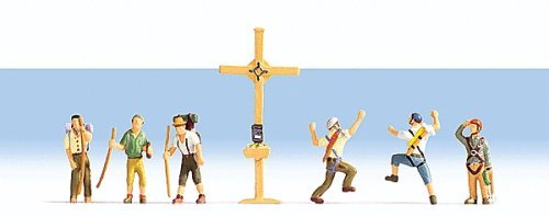 Recreation & Sports -- Mountain Hikers with a Crucifix pkg(6), HO, Noch Gmbh & Co 15874
