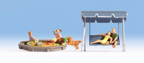 Parents & Children w/Sandbox & Swing -- pkg(5), N, Noch Gmbh & Co 36590