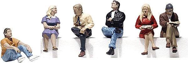 Scenic Accents(R) Figures -- People Sitting pkg(6), O, Woodland Scenics 2759