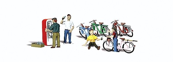 Scenic Accents(R) Figures -- Bicycle Buddies pkg(4), O, Woodland Scenics 2752