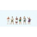 Standing Beer Drinkers in Tradtional German Costume -- pkg(6), HO, Preiser Kg 10674