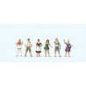Standing Beer Drinkers in Tradtional German Costume -- pkg(6), HO, Preiser Kg 10674