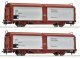 2 piece set: Sliding roof/sliding wall wagons, SJ, HO, Roco 6600257