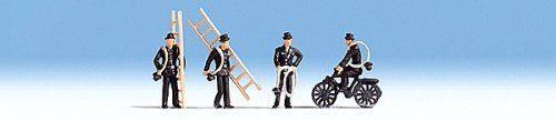 Chimney Sweeps w/Accessories -- 4 Sweeps, 2 Ladders, Hoses & Bike, HO, Noch Gmbh & Co 15052