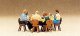 Pedestrians -- Family Sitting in Garden, HO, Preiser Kg 10282