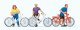 Cyclists Waiting At Crossing -- 3 Figures, 3 Bikes, HO, Preiser Kg 10637