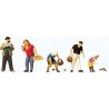 Sports & Recreation - Mushroom Pickers -- 2 Women, 2 Men, Girl, Mushrooms, HO, Preiser Kg 10620