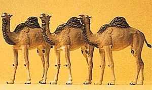 Animals -- Camels (Dromedary, 1 Hump) pkg(3), HO, Preiser Kg 20397