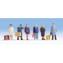 Passengers w/Luggage -- Set 2 pkg(6), HO, Noch Gmbh & Co 15219