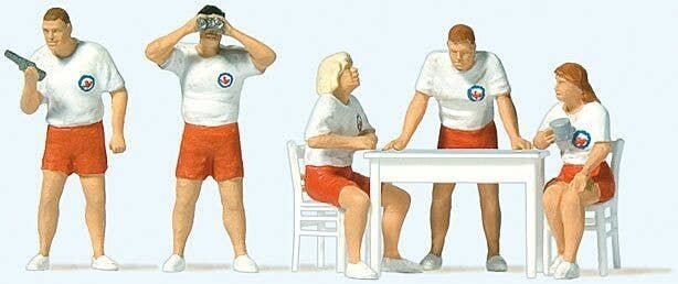 Lifeguards/Water Rescue Service -- pkg(5), HO, Preiser Kg 10691