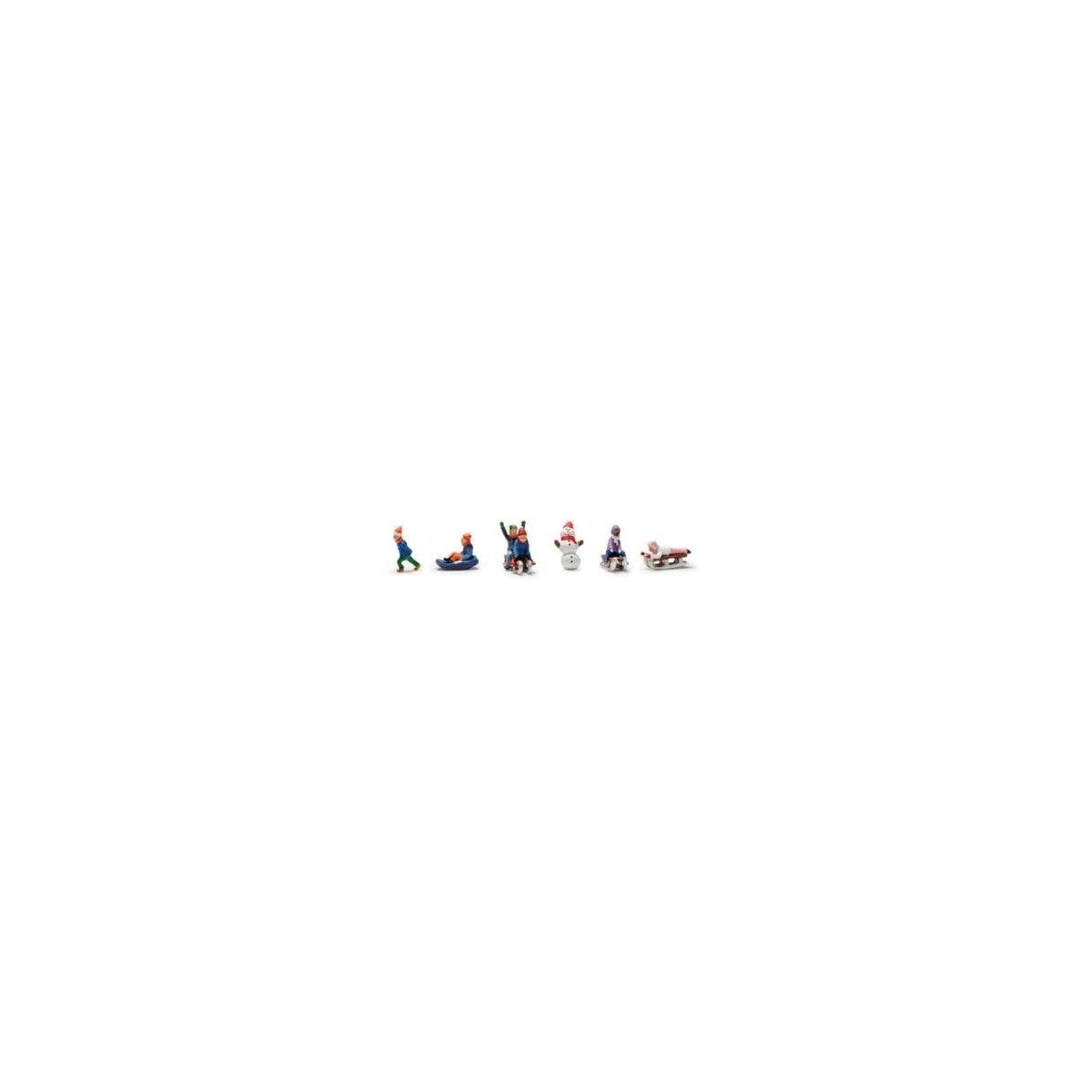 Children Sledding - Scenic Accents(R) -- 5 Children, Snowman, N, Woodland Scenics 2221