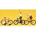 Cycle Racers -- Team B - White, HO, Preiser Kg 25005